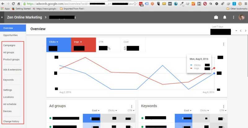 new interface adwords